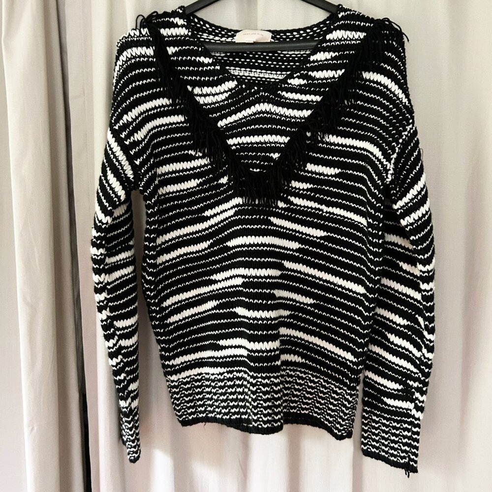 Anthropologie Skies are Blue Fringe Sweater